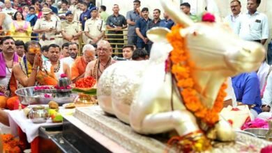 समुचित जल-वृष्टि के लिये मुख्यमंत्री श्री चौहान ने महाकाल मंदिर में किया महारूद्र अनुष्ठान