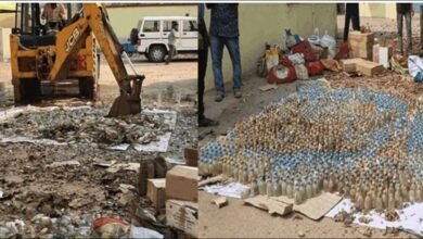 अवैध शराब पर चला पुलिस का बुलडोजर…