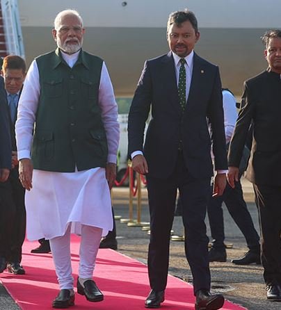 PM Modi arrives in Brunei
