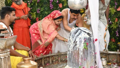 Union Minister Shri Nadda and Chief Minister Dr. Yadav along with their wives visited Shri Mahakaleshwar Lord